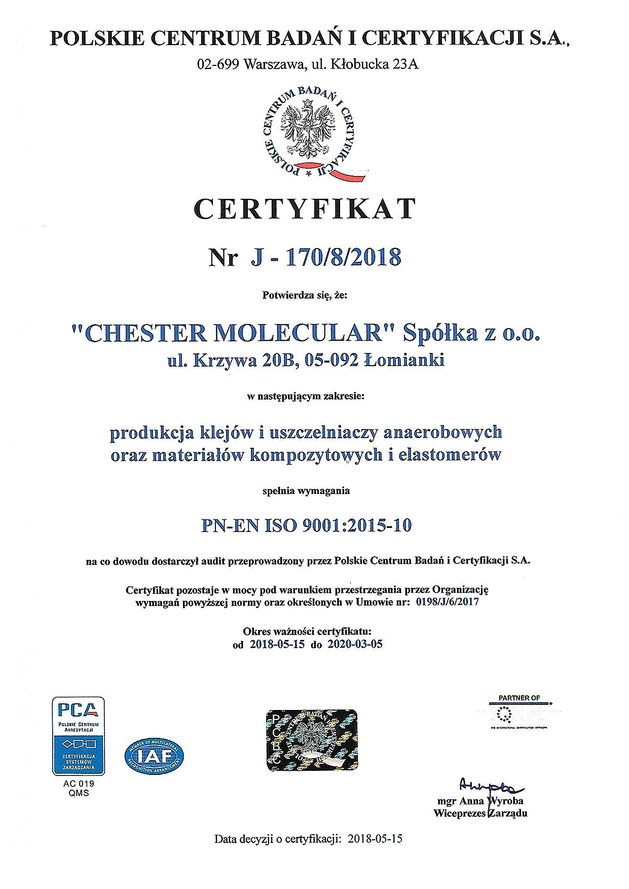 certyfikat ISO 9001